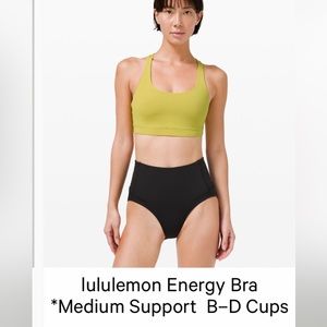 Lululemon energy bra medium support b-d cup
